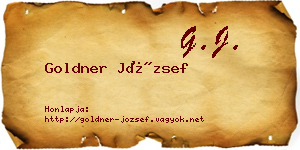 Goldner József névjegykártya